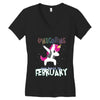 Born Unicorns-Born February Women's V-Neck T-Shirt