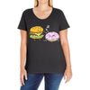 cheeseburger pranks doughnut Ladies Curvy T-Shirt