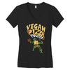 vegan pizza power Women's V-Neck T-Shirt