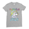 unicorns are born in july cute unicorn Ladies Fitted T-Shirt
