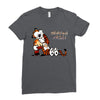 calvin hobbes Ladies Fitted T-Shirt