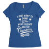 drink wine &amp; watch christmas movies Women's Triblend Scoop T-shirt