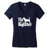 the dogfather beagle white Women's V-Neck T-Shirt