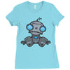 sad robot Ladies Fitted T-Shirt