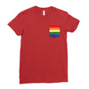 LGBT Pocket Rainbow Colors Ladies Fitted T-Shirt