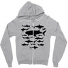 shark chart light blue t shirt Zipper Hoodie