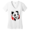 panda roar scratch Women's V-Neck T-Shirt