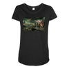 dinosaur attack Maternity Scoop Neck T-shirt