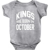 kings are born in october Baby Bodysuit