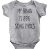 my brain is 85% song lyrics Baby Onesie