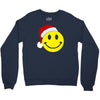 smiley face wears santa hat merry christmas Crewneck Sweatshirt
