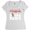 christmas dogs and paws Women's Triblend Scoop T-shirt