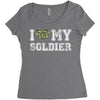 i love my soldier regular camouflage Women's Triblend Scoop T-shirt