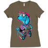 dog biker Ladies Fitted T-Shirt