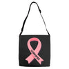 breast cancer ribbon survivor pocket Adjustable Strap Totes