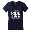 born to ride funny Women's V-Neck T-Shirt