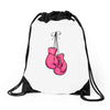boxing gloves breast cancer Drawstring Bags