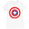 captain america dying bleeding logo Ladies Fitted T-Shirt
