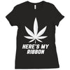 Support Lung Cancer Awareness With A White Cannabis Leaf Ladies Fitted T-Shirt
