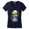 drinking beer Women's V-Neck T-Shirt