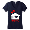 i love house music Women's V-Neck T-Shirt