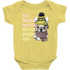 ski mood french bulldog Baby Bodysuit
