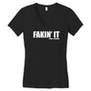 fakin' it Women's V-Neck T-Shirt