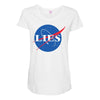 lies nasa logo Maternity Scoop Neck T-shirt