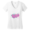 softball diva neon Women's V-Neck T-Shirt