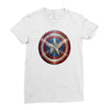 cotton captain america shield distressed, ideal gift or present Ladies Fitted T-Shirt
