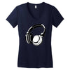 headphones black humor Women's V-Neck T-Shirt