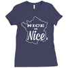 nice is nice Ladies Fitted T-Shirt