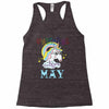 unicorns are born in may cute unicorn Racerback Tank