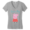 peppa pig sister pig Women's V-Neck T-Shirt