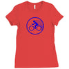 fast speed bicycle bike biking sport athlete geek gift idea tee shirt Ladies Fitted T-Shirt