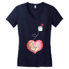 Mom and Baby are Connected to the Heart Women's V-Neck T-Shirt
