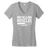 installing muscles funny Women's V-Neck T-Shirt