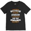 Super Cool Grandson Of A Freaking Awesome Pop Pop V-Neck Tee