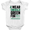 i wear emerald green for liver cancer awareness Baby Bodysuit