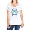 Beach Please Ladies Curvy T-Shirt
