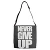 never give up (2) Adjustable Strap Totes