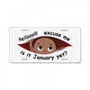 January Peeking Out Baby Boy License Plate