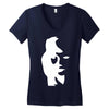 sax player lady face optical illusion Women's V-Neck T-Shirt