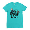 crazy rabbit lady Ladies Fitted T-Shirt