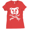 pig bacon cross bones pirate Ladies Fitted T-Shirt