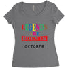 legends are born october Women's Triblend Scoop T-shirt