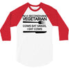 i'm a secondhand vegetarian. cows eat grass, i eat cows. 3/4 Sleeve Shirt