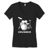 drummer drum kit indie rock music Women's V-Neck T-Shirt