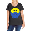 bearded smiley face Ladies Curvy T-Shirt