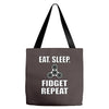 eat. sleep. fidget repeat Tote Bags
